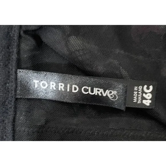 Torrid Curve Womens Wireless Bra Black Floral Skull Print Sz 46C - Picture 7 of 7